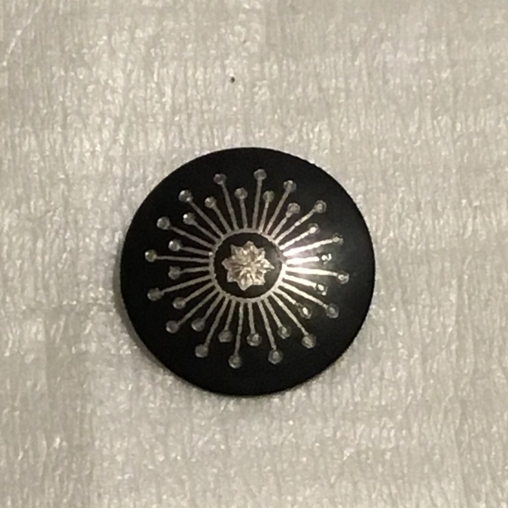 Antique And Rare Victorian Sterling Silver Niello Brooch 75$